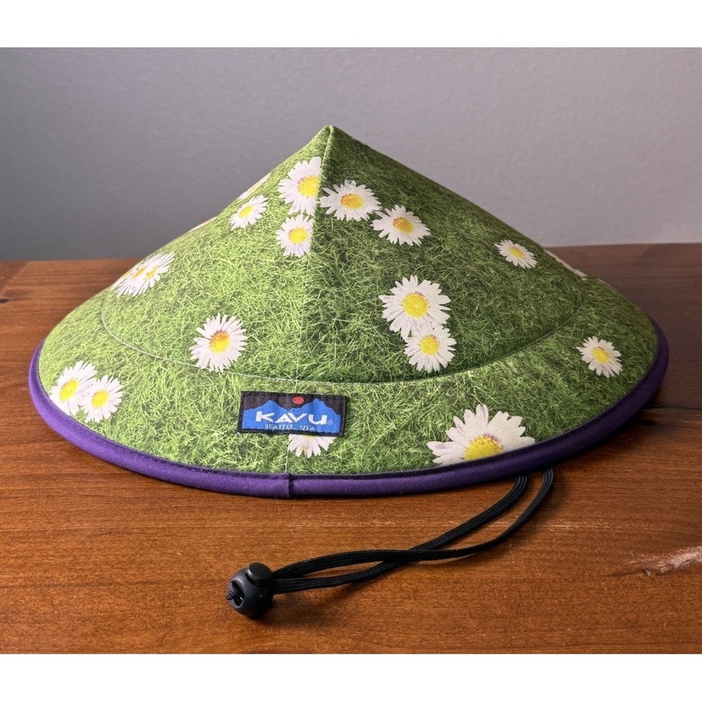 Kavu Chillba Sun Hat Rare Green Flowers Cone Packable Adjustable USA Mushroom